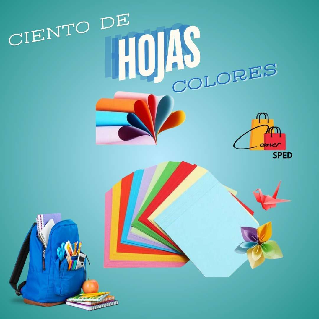 PAQUETE DE HOJAS DE COLORES SURTIDOS
