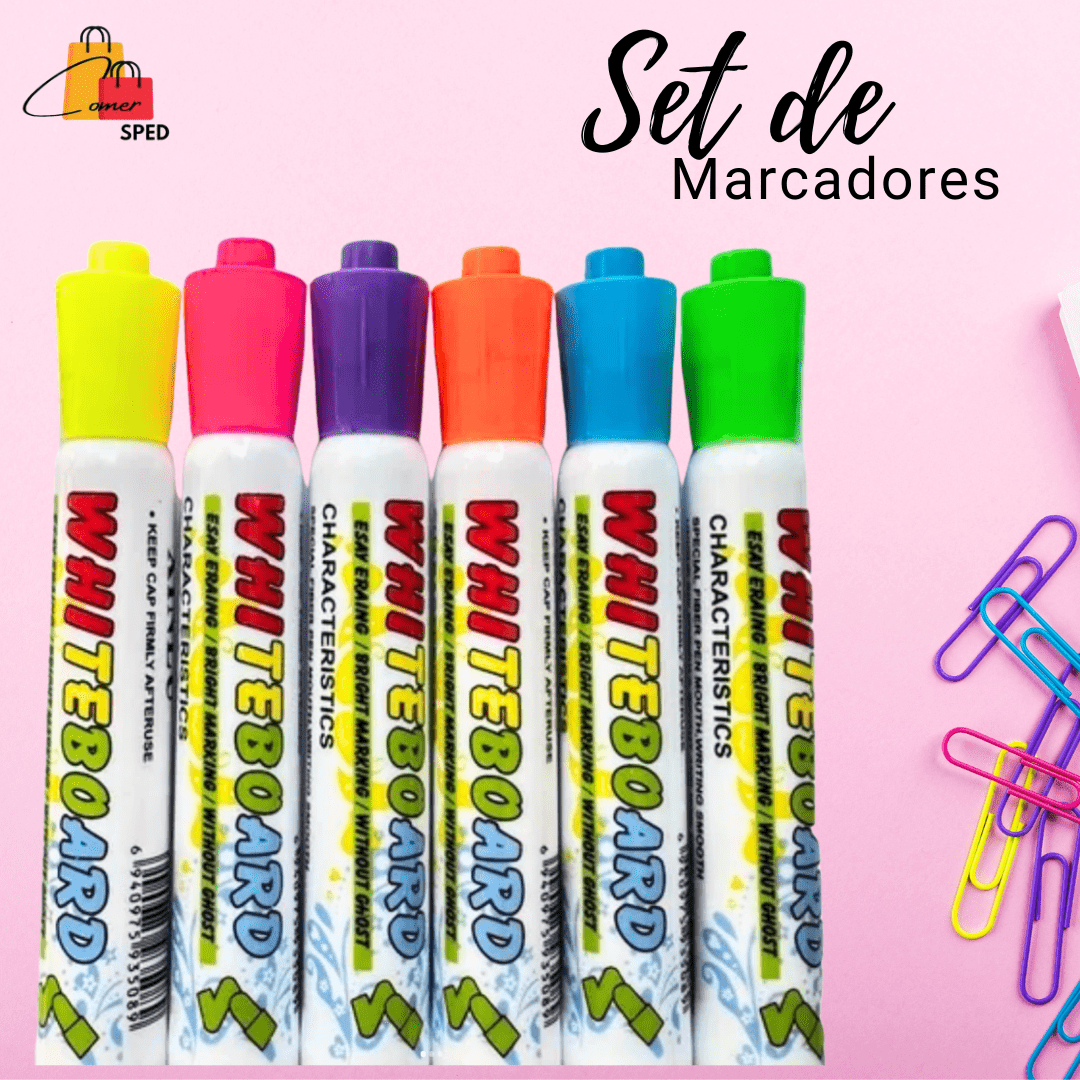 SET DE MARCADORES 6 PIEZAS