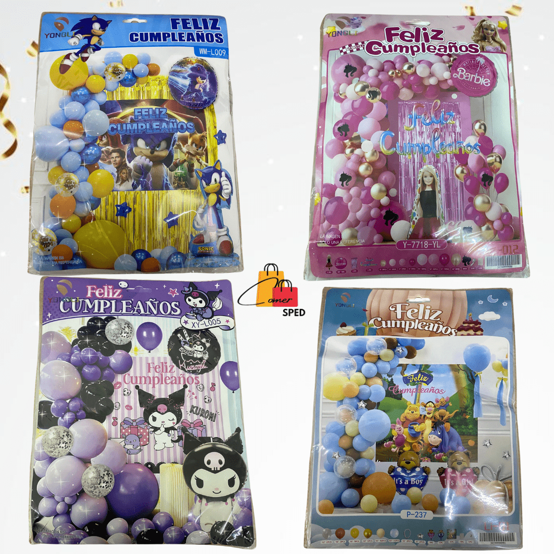 SET DE GLOBOS CUMPLEAÑOS (PERSONAJES)