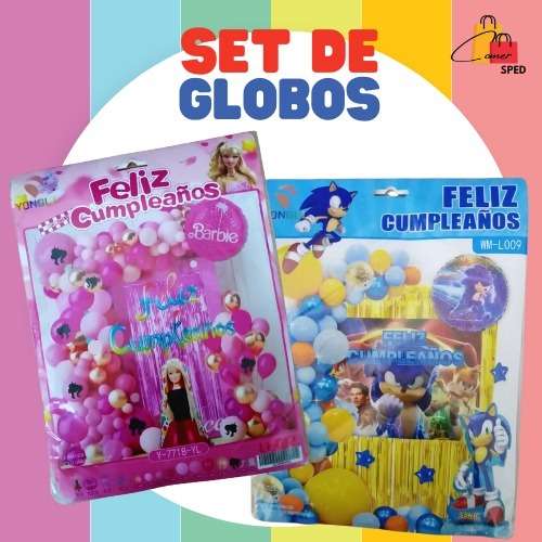 SET DE GLOBOS CUMPLEAÑOS (PERSONAJES)