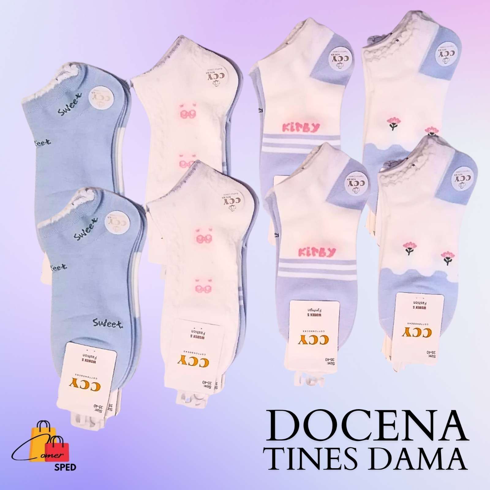 DOCENA DE TINES PARA DAMA