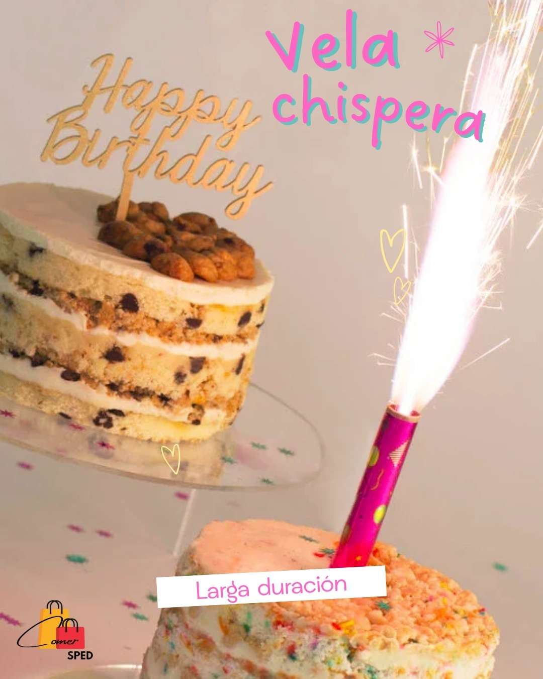 PAQUETE DE 20 VELAS CHISPERAS