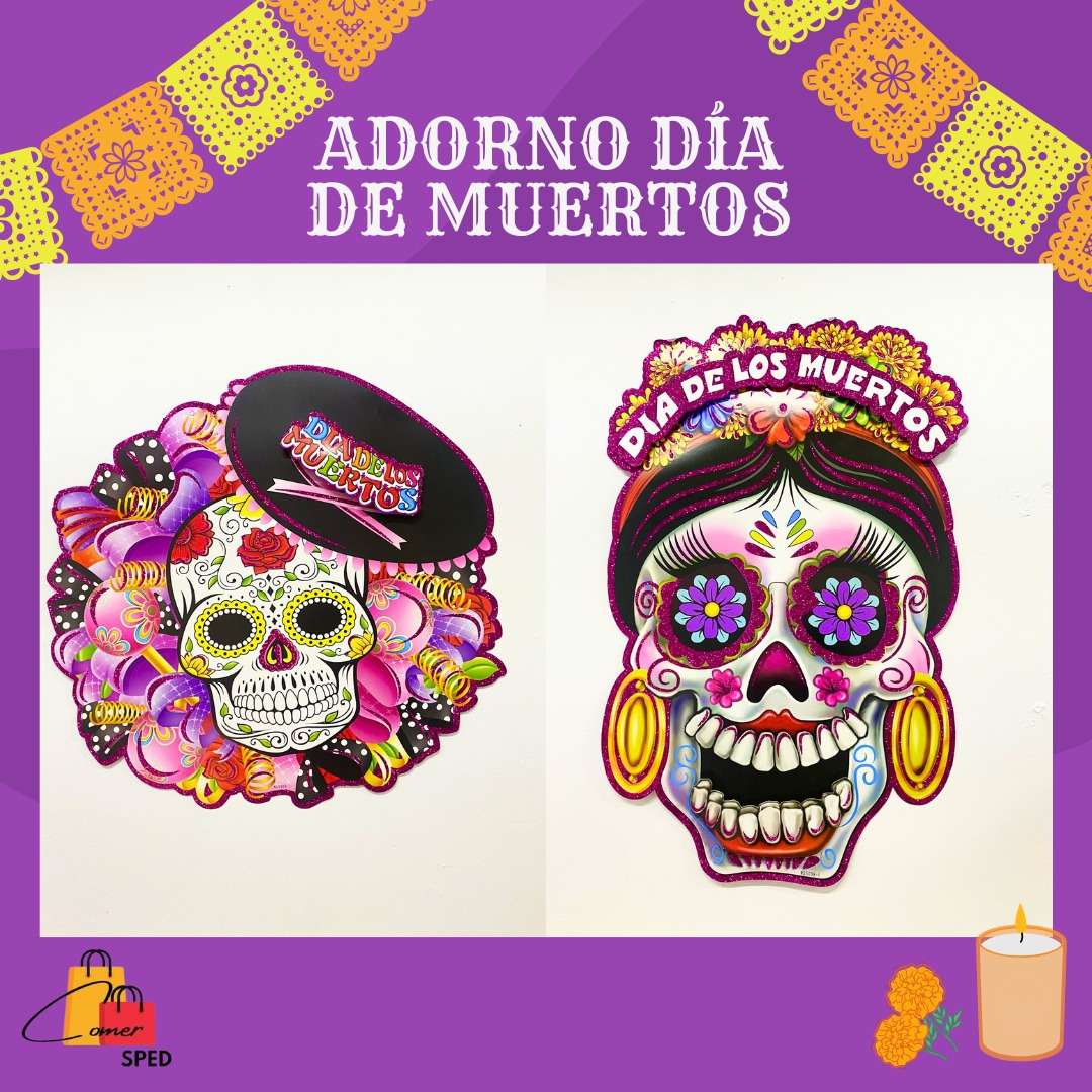 ADORNO DÍA DE MUERTOS GDE🎃🦇👻😈