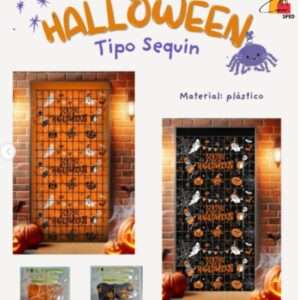 CORTINAS HALLOWEEN TIPO SEQUIN🎃🦇👻😈